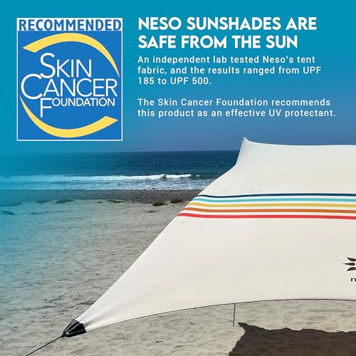 Neso Gigante Portable Beach Tent Sun Shelter - Lightweight Beach Shade Canopy - Easy Setup for Family Outings - Patented Reinforced Corners - UPF 50+ Sun Protection - 8ft Tall, 11 x 11ft - Rainbow - Image 4