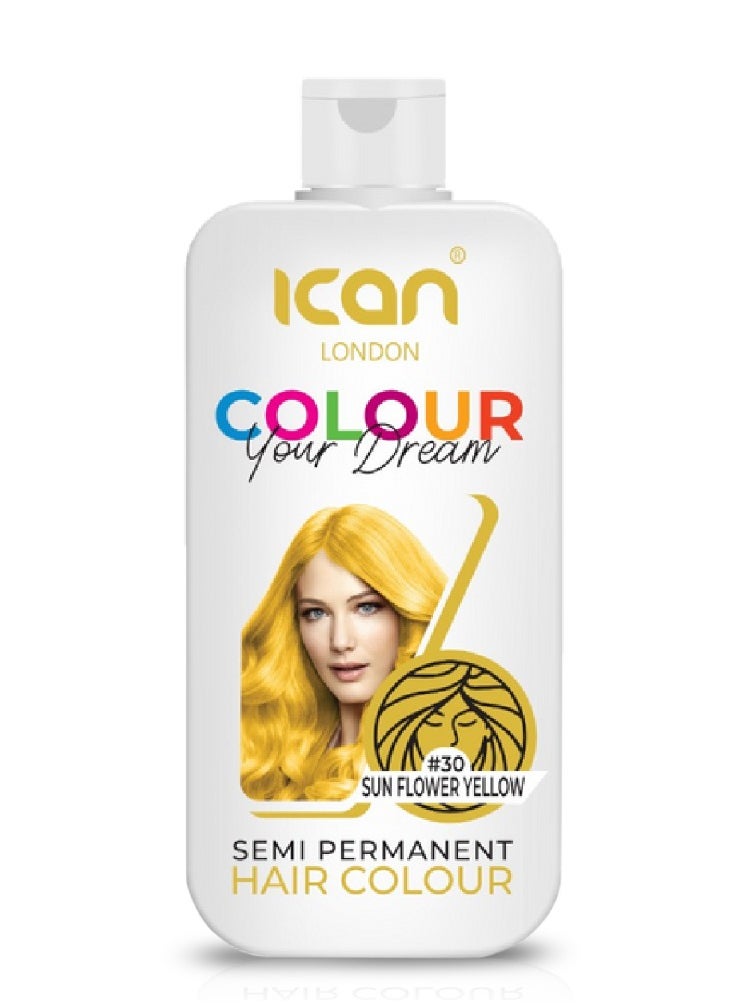 iCan London ican London Colour Your Dream Semi Permanent Hair Color 100ml (30-SUN FLOWER YELLOW) 