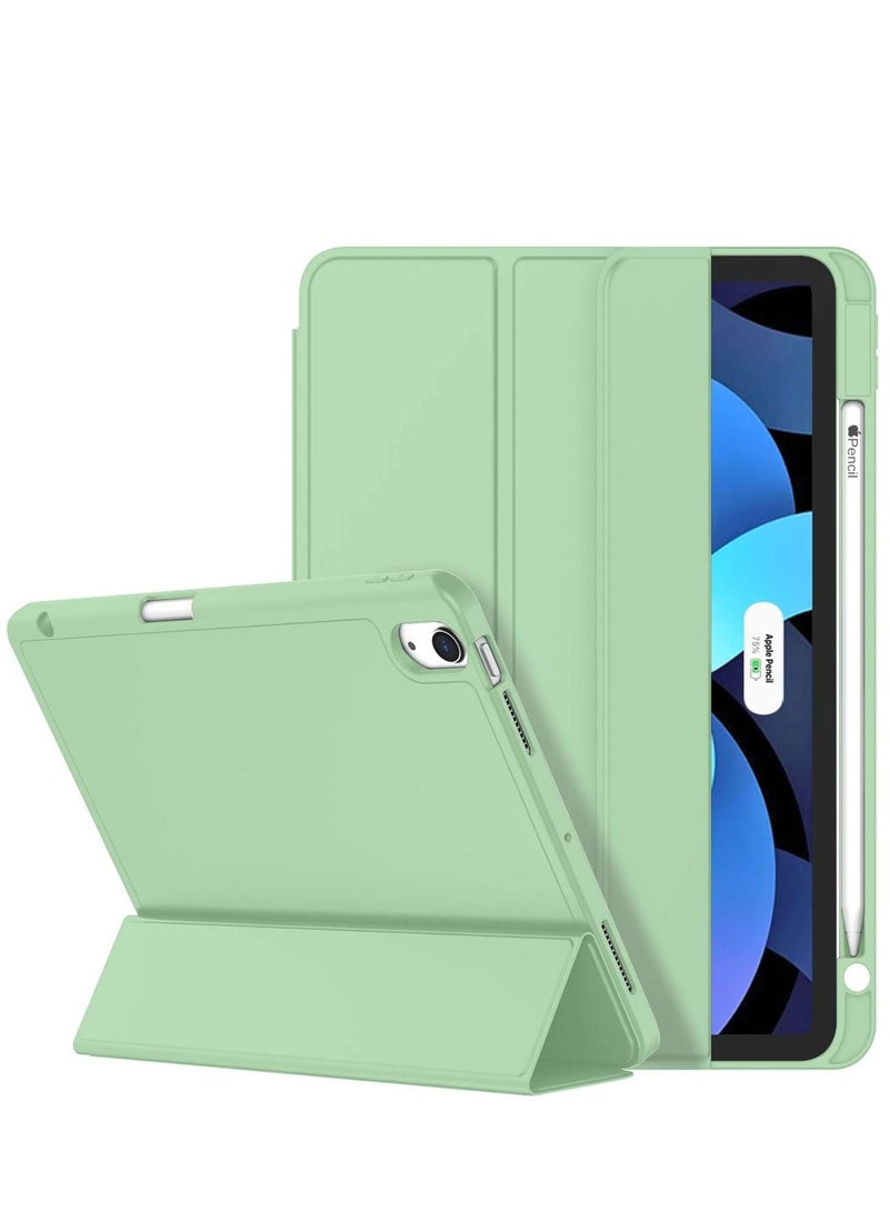 iPad Air 5/4 Case iPad Air 5th 4th Generation Case for 10.9 Inch 2022/2020 Model Auto Wake/Sleep Cover Protective Cover with Pencil Holder Slim Back Smart Trifold Stand Mint Green