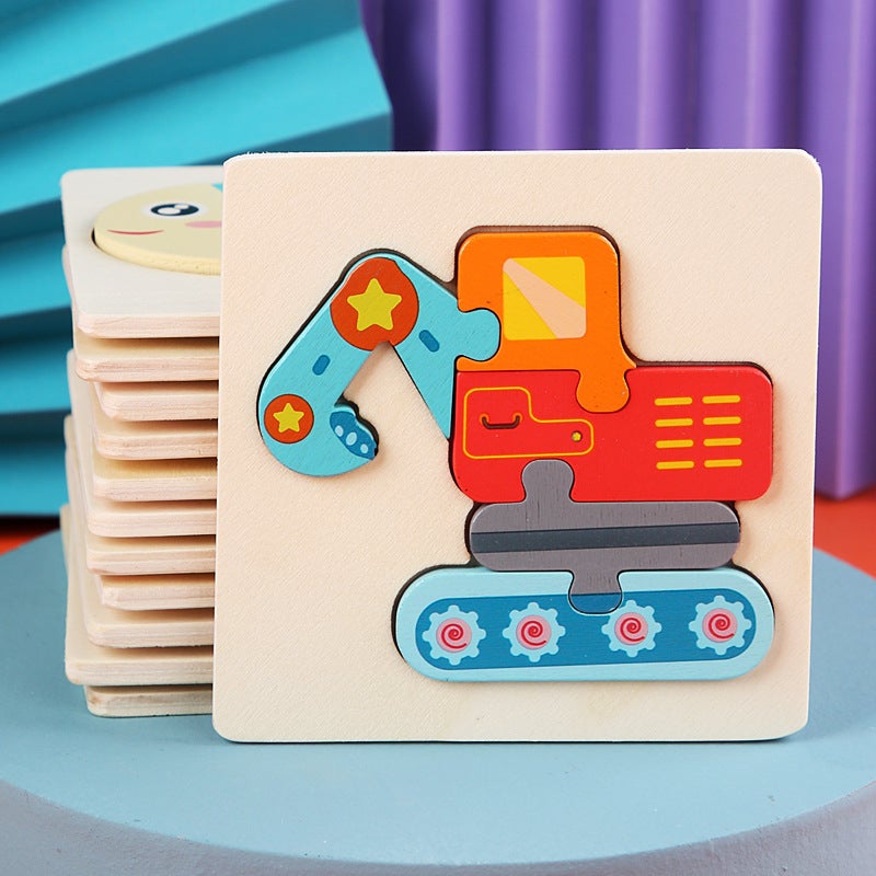 Infant Wooden Three-Dimensional Baby Early Education Intelligence Brain-Moving Boys And Girls Children Puzzle Toys - Image 4