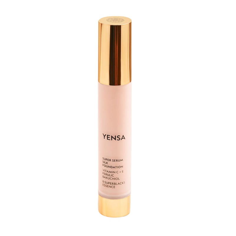 YENSA Serum Foundation Makeup - Super Silk Full Coverage Foundation Enriched with Peptides, Vitamin C & Ferulic Acid to Help Reduce Fine Lines, Wrinkles & Dark Circles - Fair 1 (1 oz) - Image 1