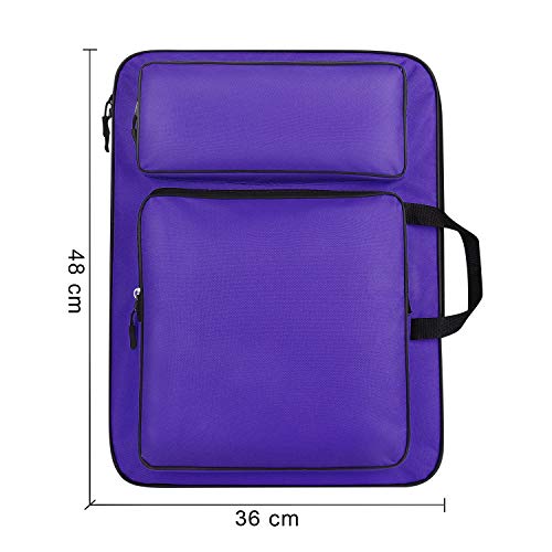 ITODA Art Portfolio Carry Case Bag Drawboard Tote Handheld Storage Portable Shoulder Lightweight Box for 8k Sketch Pad Artist Drawing Painting Supplies - Image 2