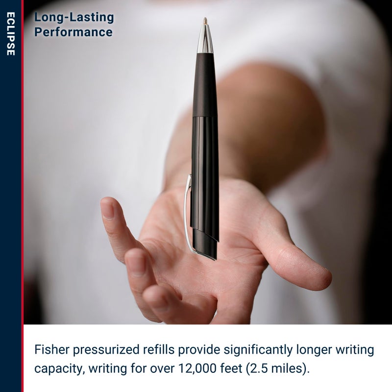 Fisher Space Pen Shiny Black Eclipse Pen, Pressurized Ballpoint Pen, Writes Upside Down and in Extreme Temperatures, Smooth Black Ink, Medium Point, Pocket Clip - Image 5