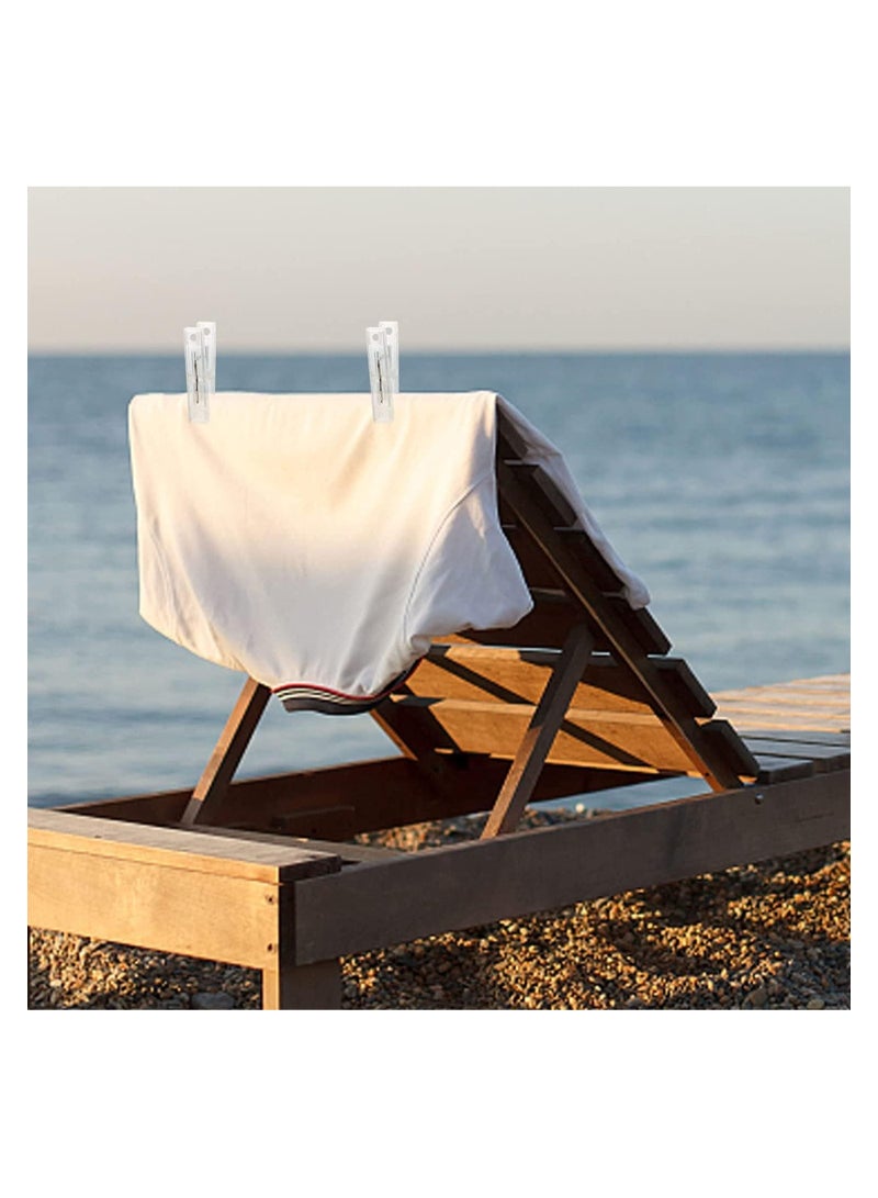 SYOSI 40 Pcs Plastic Clothespins Clear Plastic Towel Clips Laundry Clothes Pins Clips Clothes Drying Line Pegs for Towels Clothespins for Hanging Clothes - Image 4