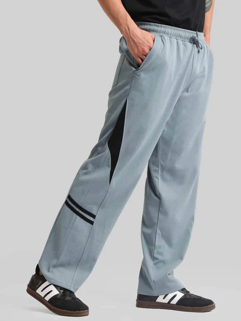 مانياك Maniac Mens Colorblock Brown and Biscuit Baggy Fit Cotton Trackpant