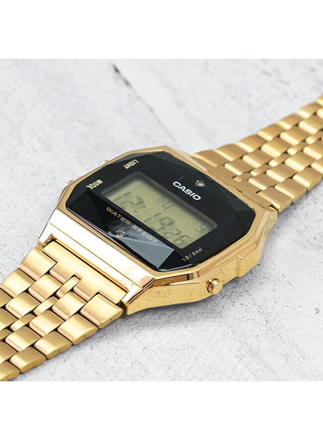 CASIO Unisex Metal Digital Wrist Watch A159WGED-1JF - 33 mm - Gold - Image 3