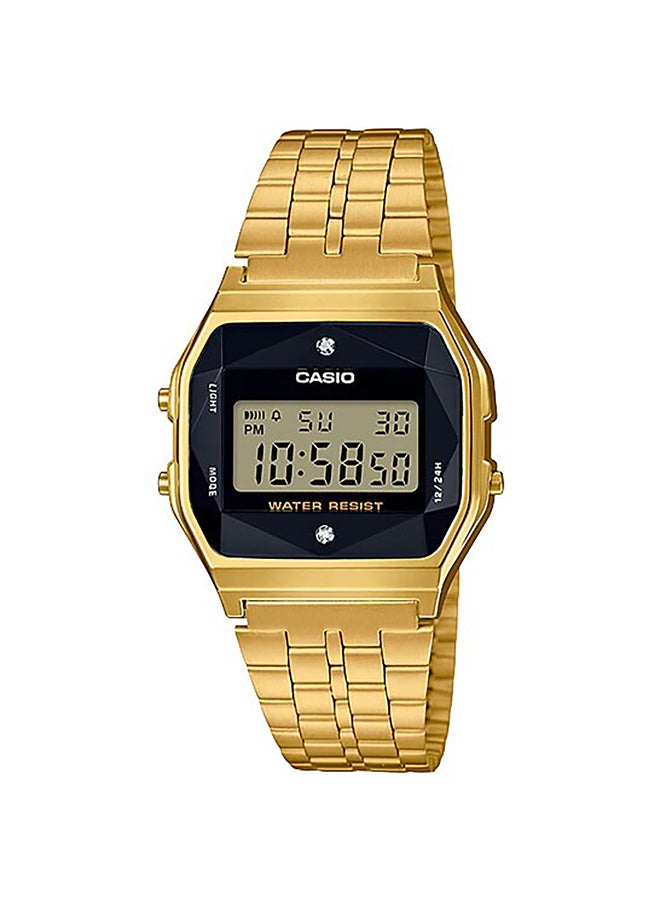 CASIO Unisex Metal Digital Wrist Watch A159WGED-1JF - 33 mm - Gold - Image 1