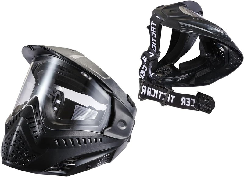 Lancer Tactical High Strength Polyethylene Full Face Airsoft Paintball Mask with Visor - Image 1
