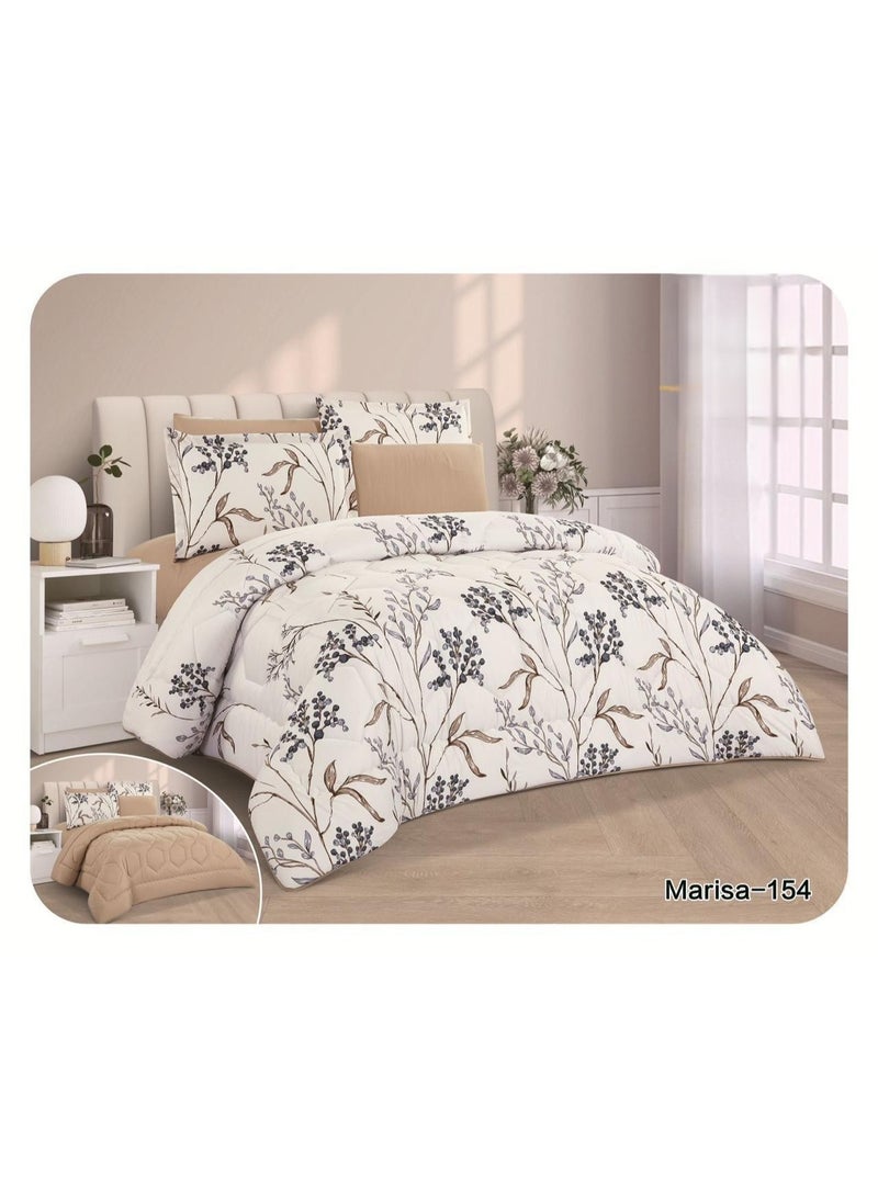 مون مفرش سرير نفرين ذو طابع وجهين  بتصميم مشجر صيفي حصري وجذاب مصنوعة من المايكروفايبر الصيفية، مقاس 230*250سم - Image 1