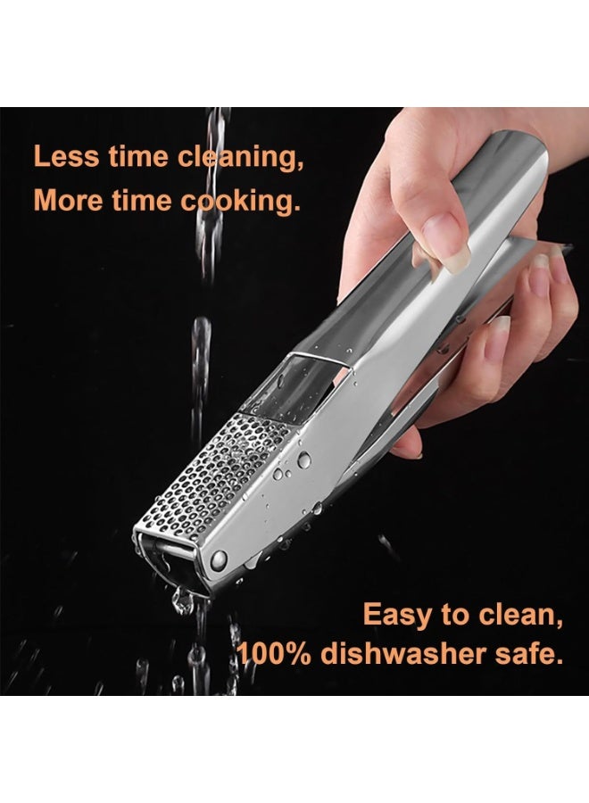 SYOSI Stainless Steel Garlic Press, Premium Garlic Crusher & Mincer, Easy Kitchen Gadget for Effortless Smashing, Easy to Clean, Rust-Resistant, Dishwasher Safe, Garlics Crushing Tool for Kitchen - Image 3