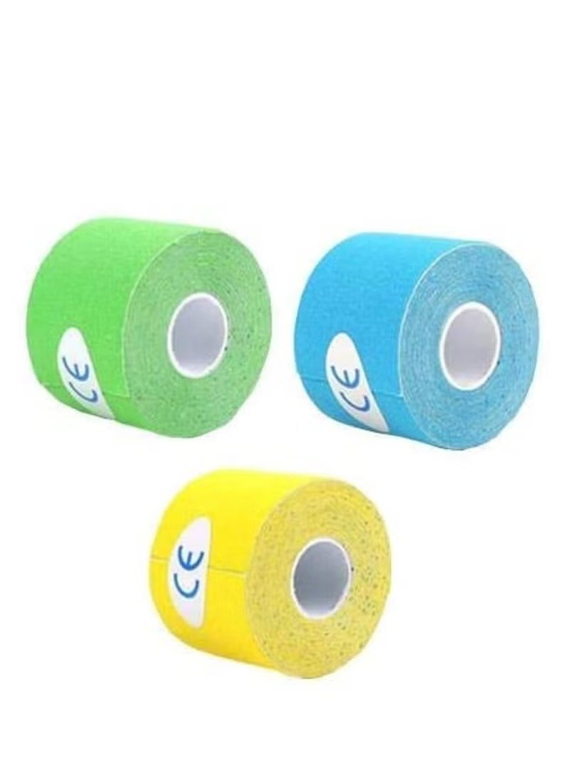 Generic 3-Piece Muscle Tape 5cm x 5m Sports Tape Kinesiology Tape Cotton Elastic Adhesive Muscle Bandage Care Physio Strain Injury Support  - Image 1