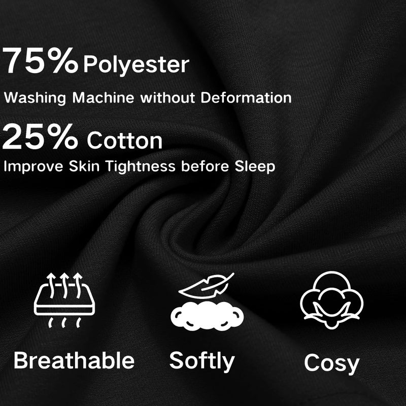 Deyeek 5.5 Inch Mens Pajama Shorts Sleep Cotton Lounge PJ Lightweight Elastic Waist Drawstring Nightwear Bottom with Pockets - Image 5