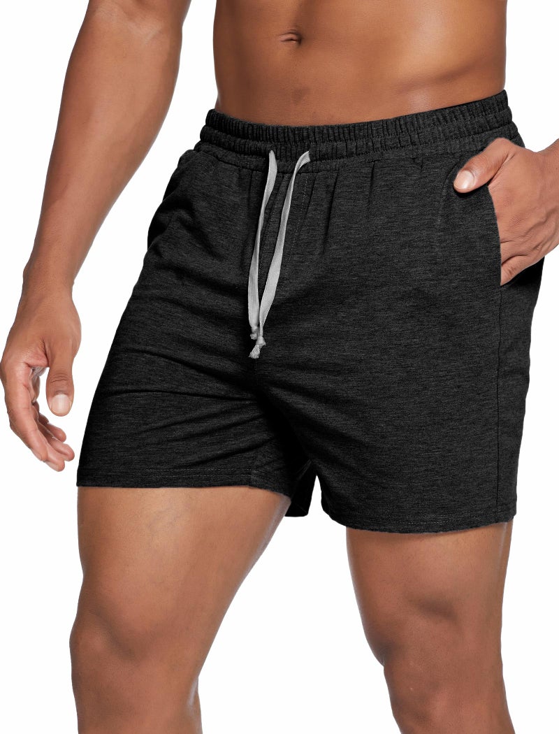 Deyeek 5.5 Inch Mens Pajama Shorts Sleep Cotton Lounge PJ Lightweight Elastic Waist Drawstring Nightwear Bottom with Pockets - Image 1