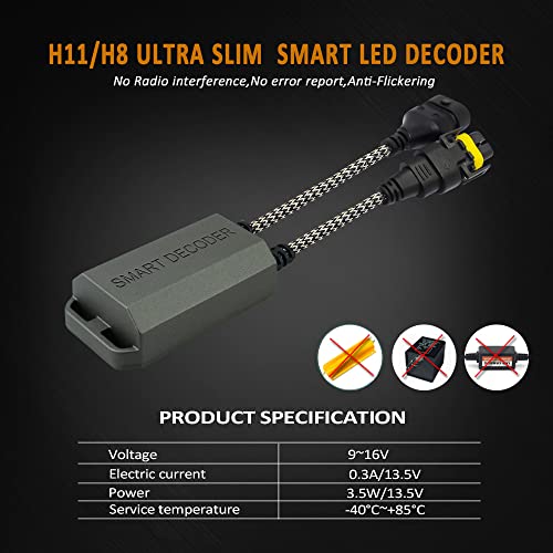 Bestview أفضل عرض H8 H9 H11 مجموعات فك تشفير Canbus التوافق مقاوم للت闪烁 مقاوم تحذير ملغٍ حزمة من 2 - Image 3