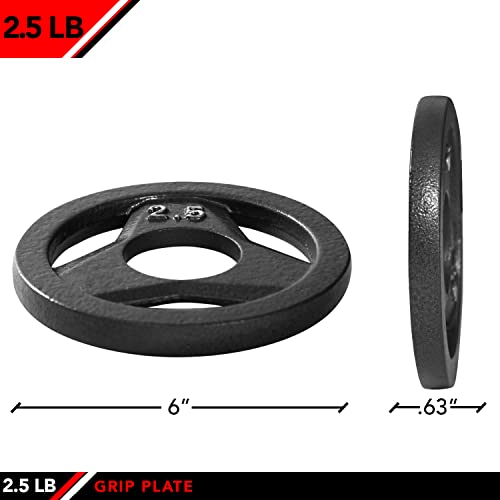 JFIT Cast Iron Olympic 2-Inch Grip Plate for Barbell, Single Plate, 2.5 LB - Image 2