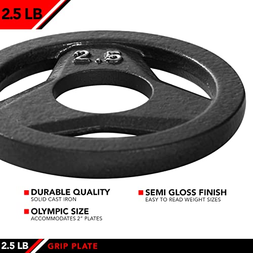 JFIT Cast Iron Olympic 2-Inch Grip Plate for Barbell, Single Plate, 2.5 LB - Image 3