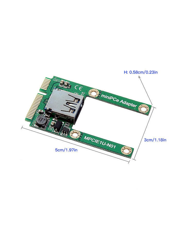 Generic - Mini PCI-E to USB2.0 Adapter Card PCI Express Card Support Full and Half Height Size - Image 1