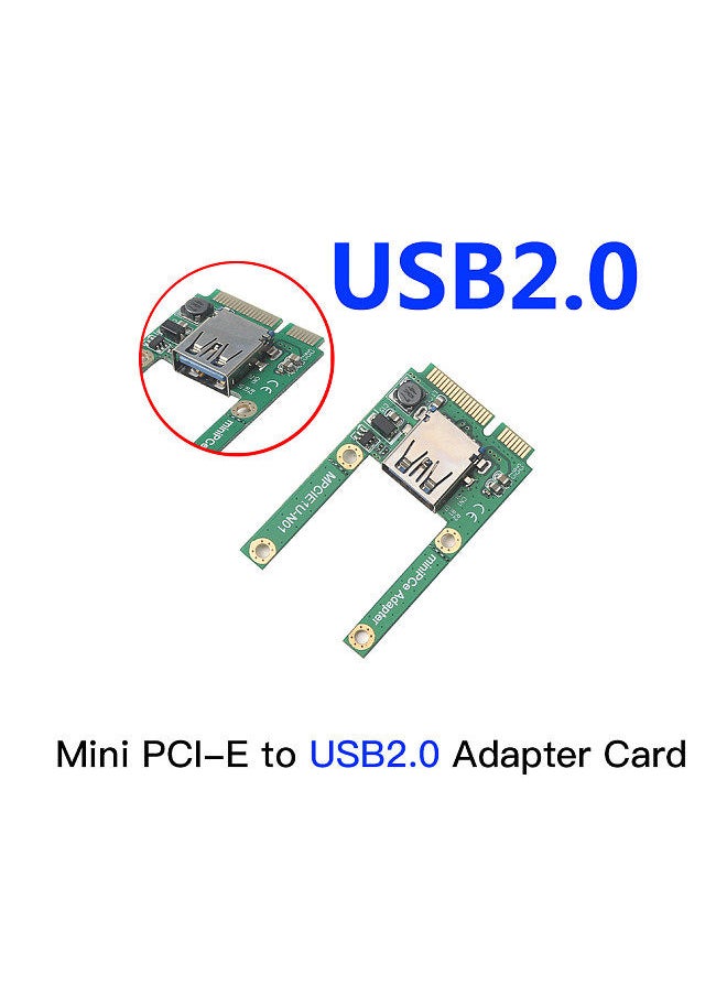 Generic - Mini PCI-E to USB2.0 Adapter Card PCI Express Card Support Full and Half Height Size - Image 1