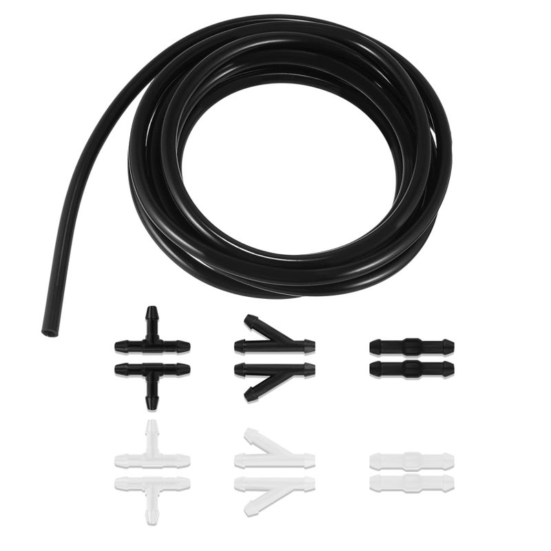 PACLVIO Windshield Washer Hose Kit 4 Meter Universal Washer Fluid Hose with 12 Pcs Hose Connectors Fit for Most Vehicle Windshield Washer Nozzle Installation for Connecting Car Water Pumps and Nozzles - Image 3