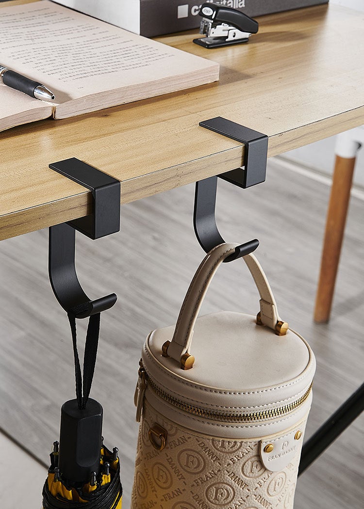 Student Desk Side Bag Hook Organizer Black 5 words 
