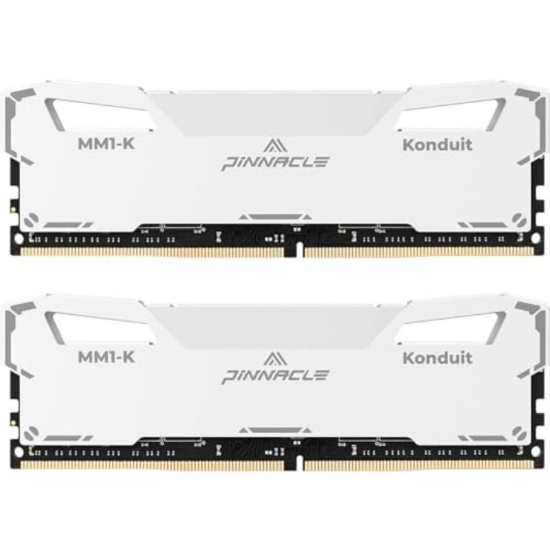 Gaming PC memory module RAM for desktop use, DDR4 3200MHz, white, low-voltage 1.35V with XMP2.0 overclocking support and CL16-18-18-38 timing - Image 1