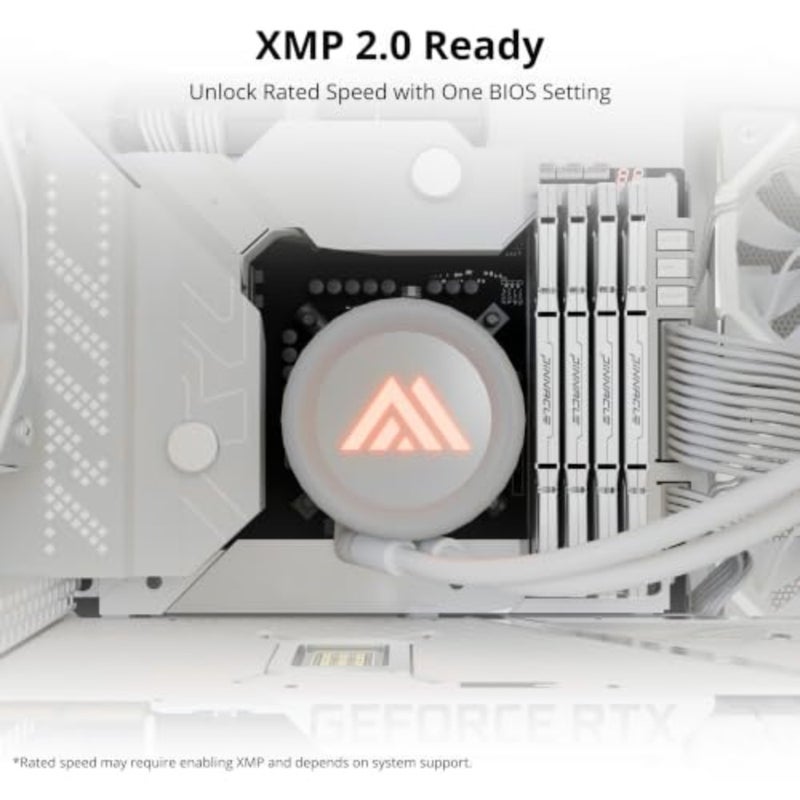Gaming PC memory module RAM for desktop use, DDR4 3200MHz, white, low-voltage 1.35V with XMP2.0 overclocking support and CL16-18-18-38 timing - Image 4