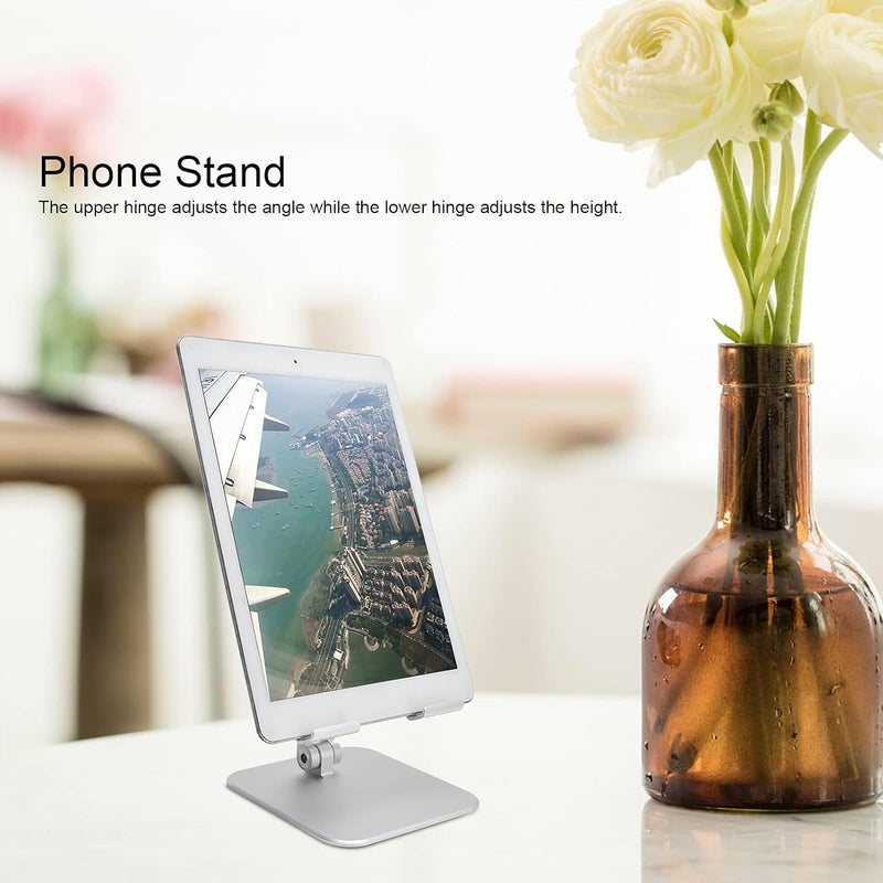Adjustable Tablet Stand Holder, Aluminum Alloy Portable Foldable Desktop Stand, Dual Hinges Design for Optimal Viewing Angle, Anti - Slip Rubber Pads with Wide Compatibility for IP - Image 5