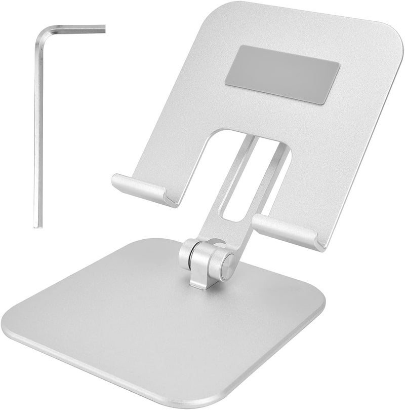 Adjustable Tablet Stand Holder, Aluminum Alloy Portable Foldable Desktop Stand, Dual Hinges Design for Optimal Viewing Angle, Anti - Slip Rubber Pads with Wide Compatibility for IP - Image 1