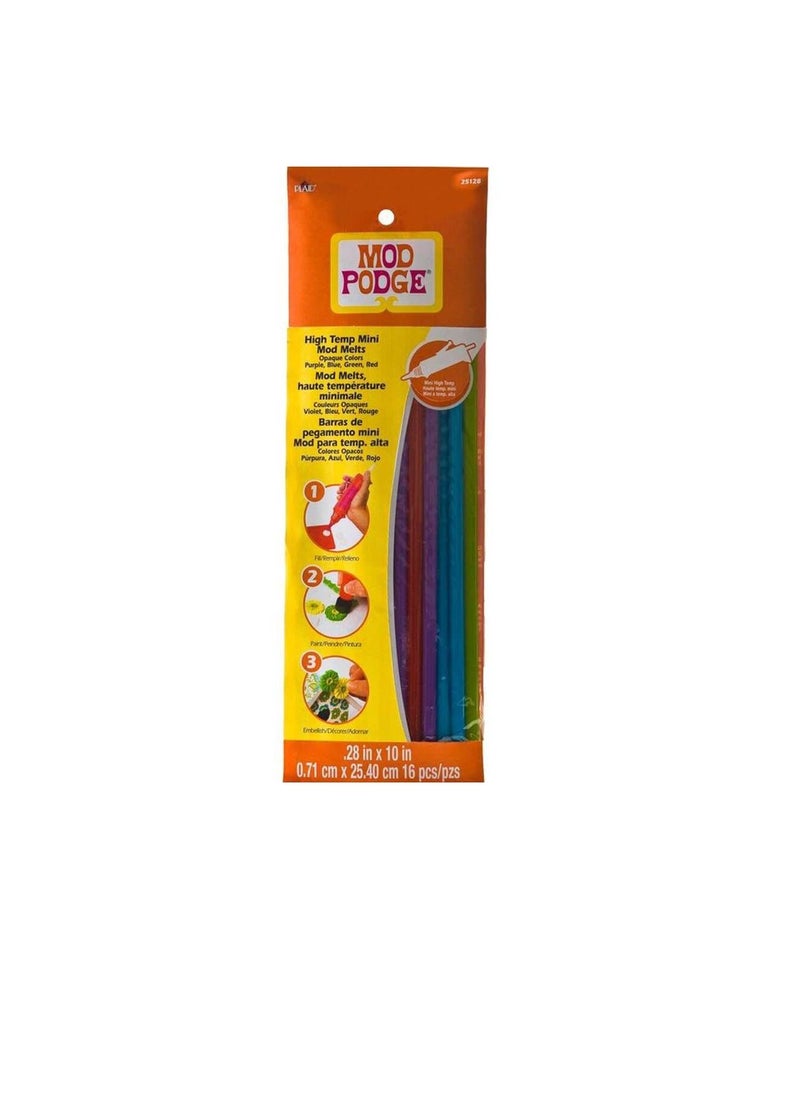 Mod Podge High Temp Mod Melts .28in x 10in 16/Pkg Assorted Colors