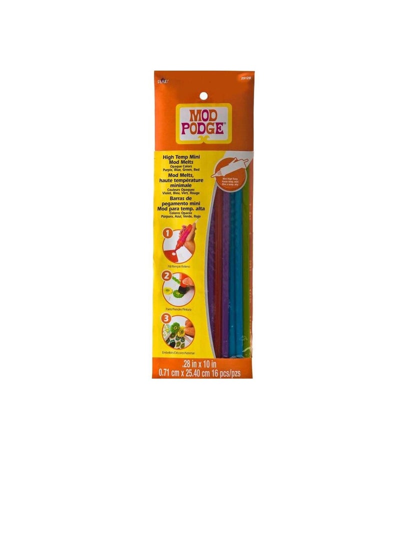 Mod Podge High Temp Mod Melts .28in x 10in 16/Pkg Assorted Colors