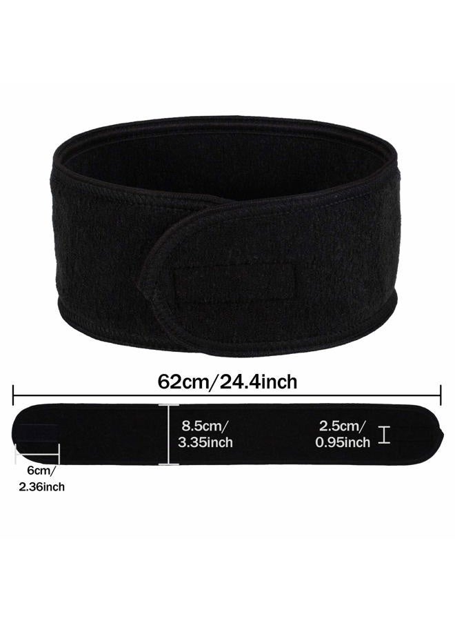 Whaline Spa Facial Headband Make Up Wrap Head Terry Cloth Headband Adjustable Towel for Face Washing,Shower, 3 Pieces (White, Black, Gray) - Image 4