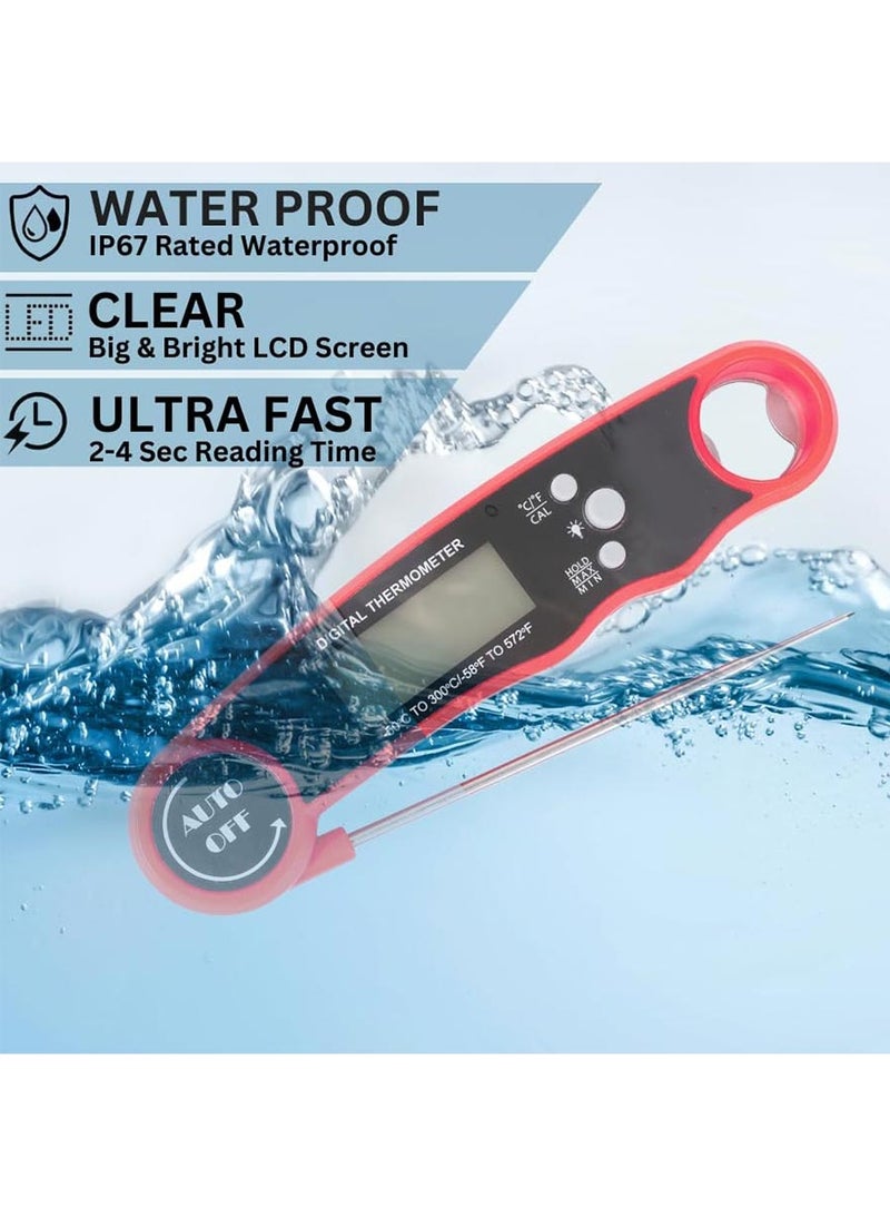 Omelo Digital Meat Thermometer with Bottle Opener - Waterproof Magnetic Instant Read Temperature Folding Probe for Cooking Hot Food Oil Fryer BBQ Grill Smoker Candy Liquids Beef Chicken Lamb Fish Pork - Image 4