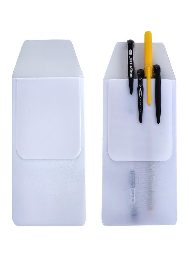 Erewa Pack of 10 Pocket Protectors, Heavy PVC Pen Holder Pouch, Pocket Pen Leak protector for Hospital School Office Supplies (White) - Image 1