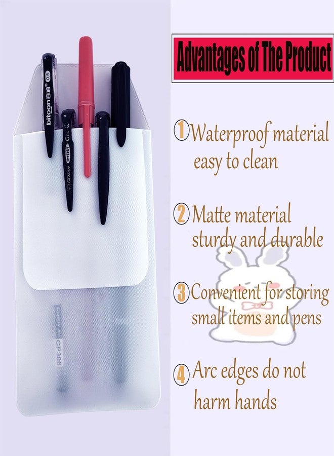 Erewa Pack of 10 Pocket Protectors, Heavy PVC Pen Holder Pouch, Pocket Pen Leak protector for Hospital School Office Supplies (White) - Image 3