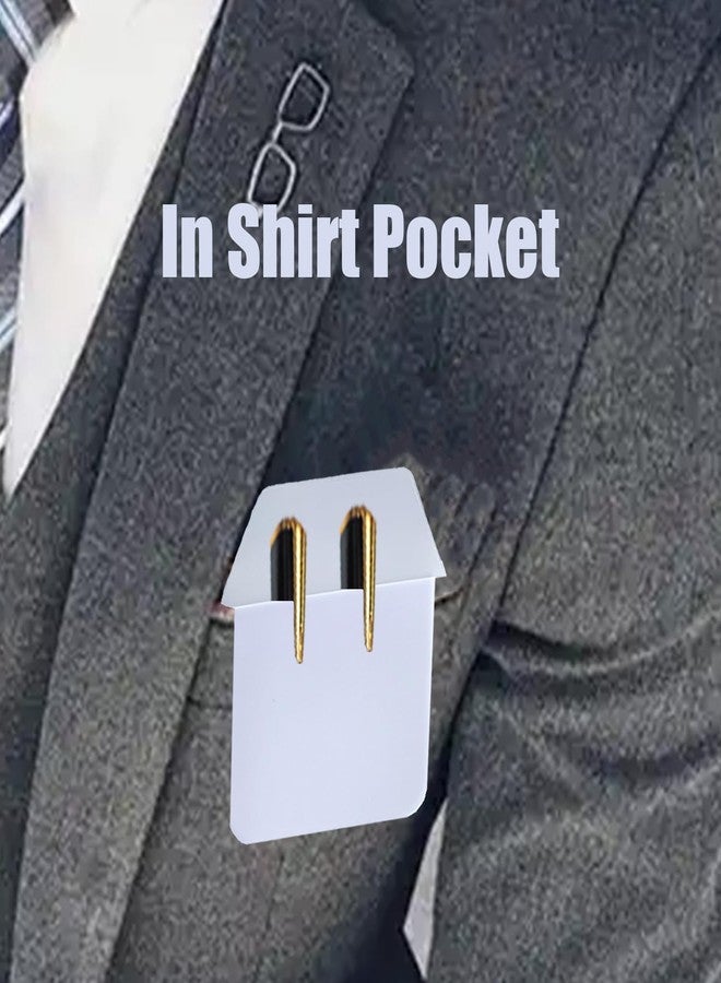 Erewa Pack of 10 Pocket Protectors, Heavy PVC Pen Holder Pouch, Pocket Pen Leak protector for Hospital School Office Supplies (White) - Image 5