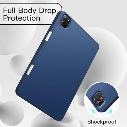 JETech Case for iPad Pro 11 Inch 2022/2021/2020 Model (4th/3rd/2nd Generation), with Pencil Holder, Support 2nd Pencil Charging, Slim Tablet Cover with Soft TPU Back, Auto Wake/Sleep (Navy) - Image 4
