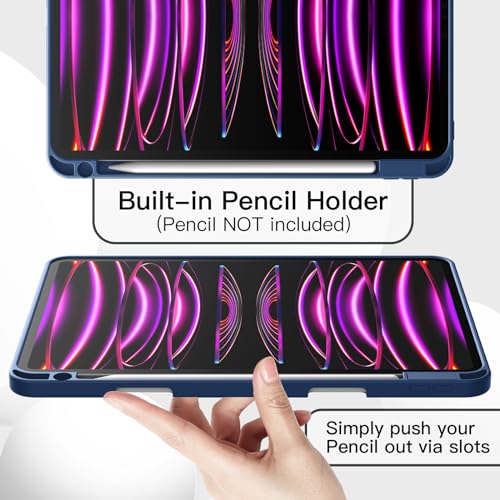 JETech Case for iPad Pro 11 Inch 2022/2021/2020 Model (4th/3rd/2nd Generation), with Pencil Holder, Support 2nd Pencil Charging, Slim Tablet Cover with Soft TPU Back, Auto Wake/Sleep (Navy) - Image 5
