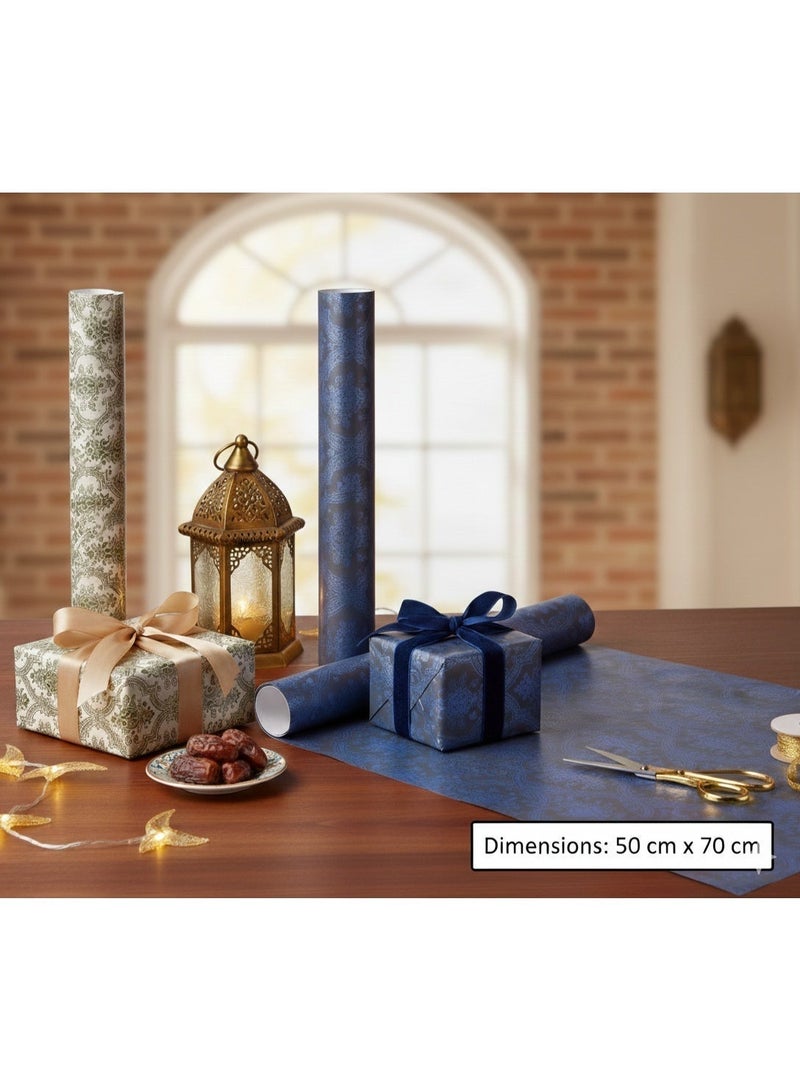 diu toyz Gift Wrap Decorative Gift Wrapping Paper (Set of 6) 75CMx52 CM Golden and Silver Premium Gift Wrapping Paper Set - Image 1