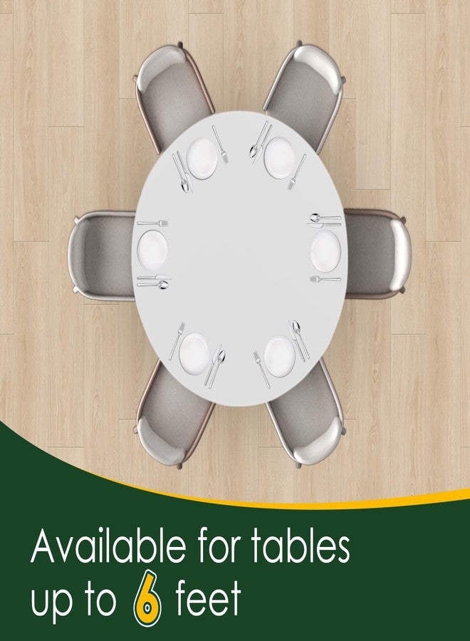 Xnluothsk White 5 Pack 84 Inch Plastic Tablecloth Disposable Tablecloth for Round Table, Party Plastic Table Cloth - Image 2