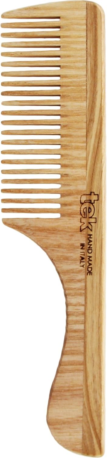 TEK Ash Wood Handmade Comb for Fine Hair 20 x 45 cm FSC 100 Certified VeganOK Ideal for Wet Hair