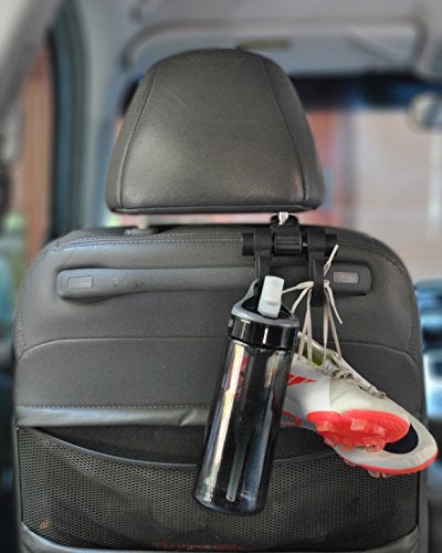 Maxsa Innovations Maxsa 25526 Headrest Hanger 2 Hook Organizer for Bags, Purses and Car Storage, Black - Image 2