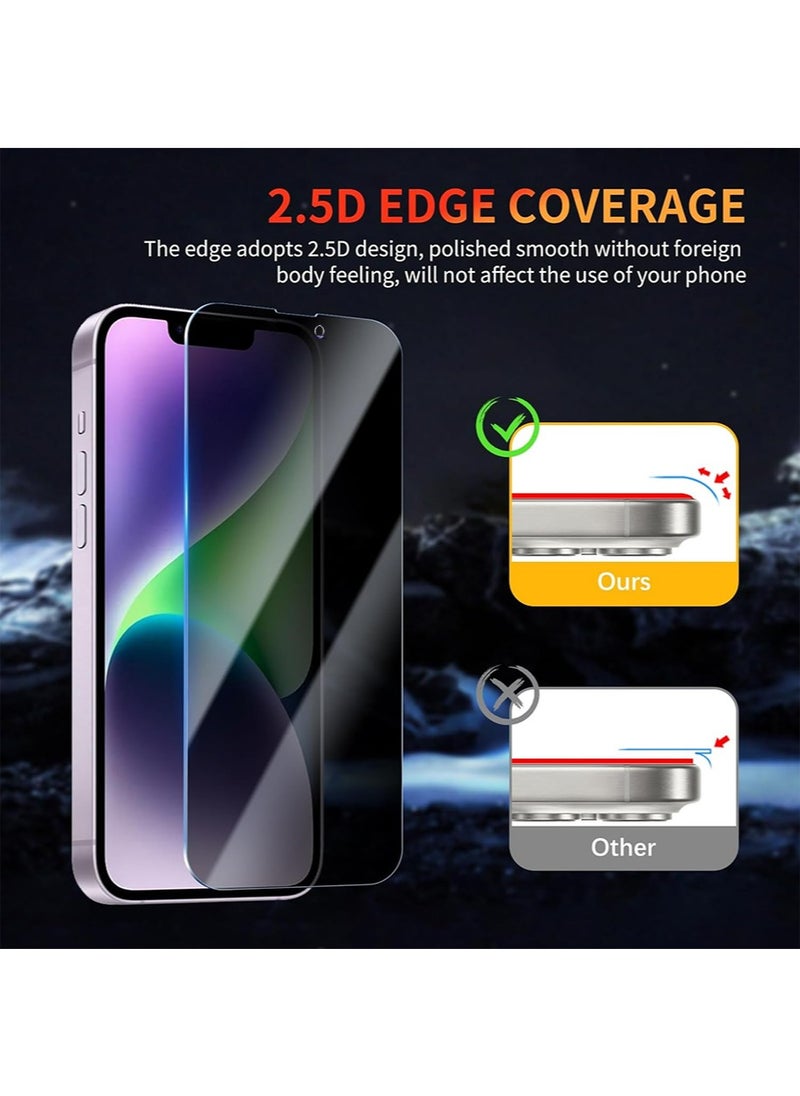 SNBFA 3 PCS iPhone 14 Plus Privacy Screen Protector，28°Privacy Protector Support Fingerprint Unlock ,9H Tempered Glass Film Easy Installation Anti-Scratch Film  - Image 2