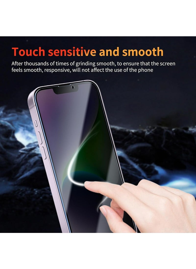 SNBFA 3 PCS iPhone 14 Plus Privacy Screen Protector，28°Privacy Protector Support Fingerprint Unlock ,9H Tempered Glass Film Easy Installation Anti-Scratch Film  - Image 5