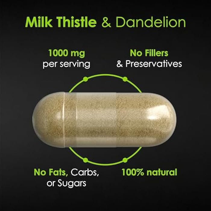 FitoHerbs Milk Thistle & Dandelion 1000Mg - Digestive Health Support - Liver Detox Health Capsules - Vegan Milk Thistle Herbal Supplements - High-Potency Antioxidant Pills - 90 Count - Image 5