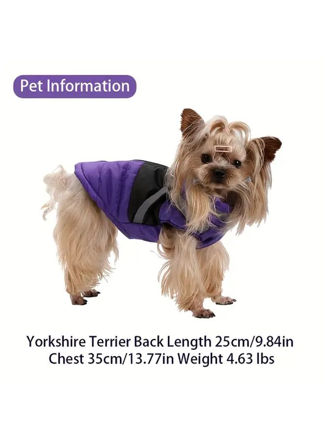 XXL Khaki Full Zip Reflective Dog Jacket Winter Coat For Small Medium Breeds - Image 4