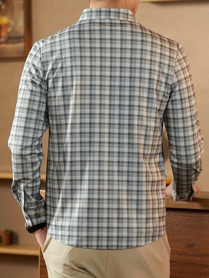 Lymio Men Shirt | Checkered Button Down Shirt for Men | Slim Fit Casual & Semi-Formal Shirts for Man | Textured Long Sleeve | Office & Weekend Ready (Packs Also Available) (Small-Checks-Beige-S) - Image 3