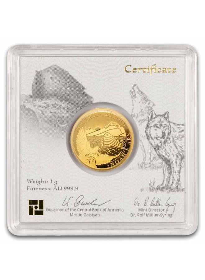 Geiger Armenia Noah's Ark Gold 1 gram Coin 9999 - Image 2