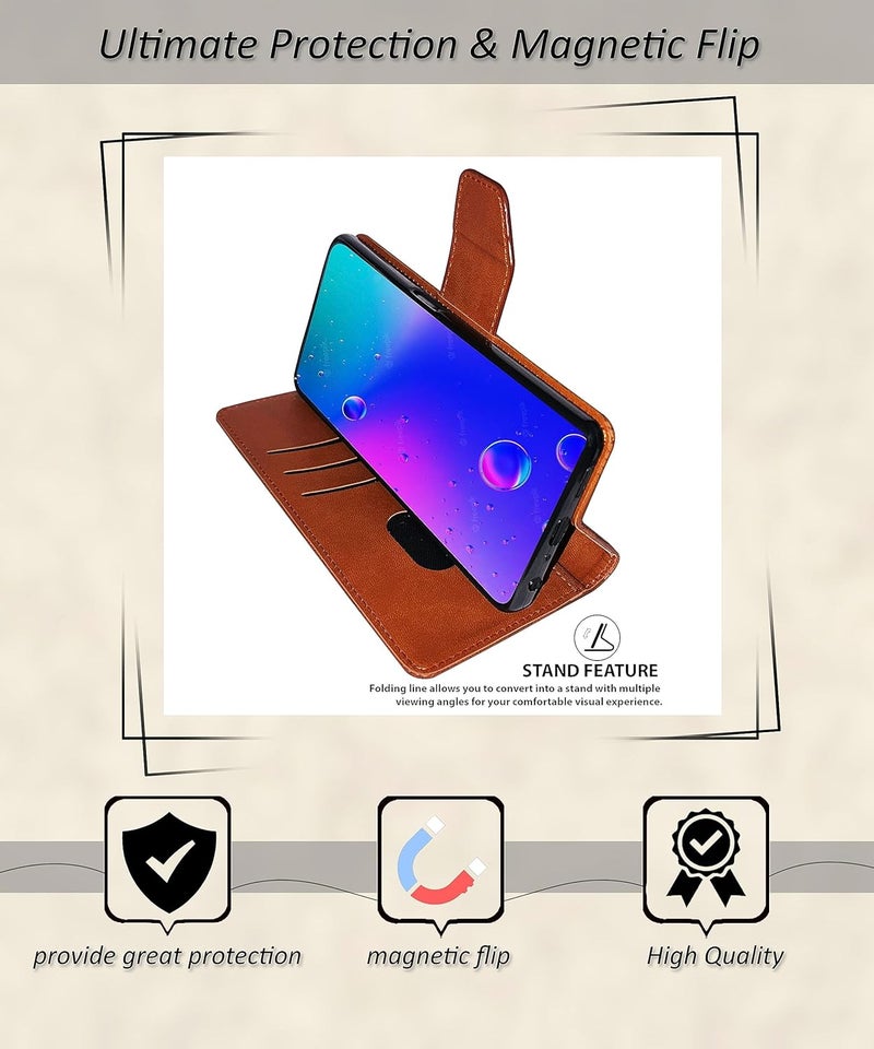 SBMS Flip Cover for Samsung Galaxy A17 5G / Samsung Galaxy F17 5G Back Cover Case with Magnatic Closure | Inbuilt Stand | Card & Money Pocket (MatTen) - Image 3