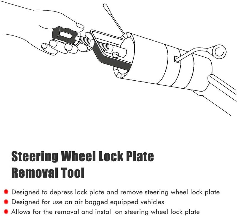 A ABIGAIL Steering Wheel Lock Plate Removal Remover Tool of The Steering Wheel Lock Plate Snap Rings - Image 3