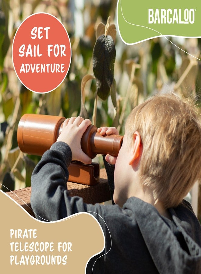 Barcaloo Playhouse Accessories for Kids Outdoor Playset - 11 inch Brown Pirate Playground Telescope Attachment for Backyard Treehouse, Jungle Gym or Swing Set - Image 5